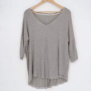 American Eagle Outfitters Jegging T-Shirt Womens M White Blue Striped Stretch